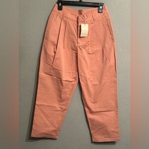 NWT See You Soon Orange  Anthropologie High Waist Pleated Front cropped pant